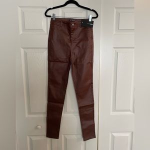 Brown faux leather pants